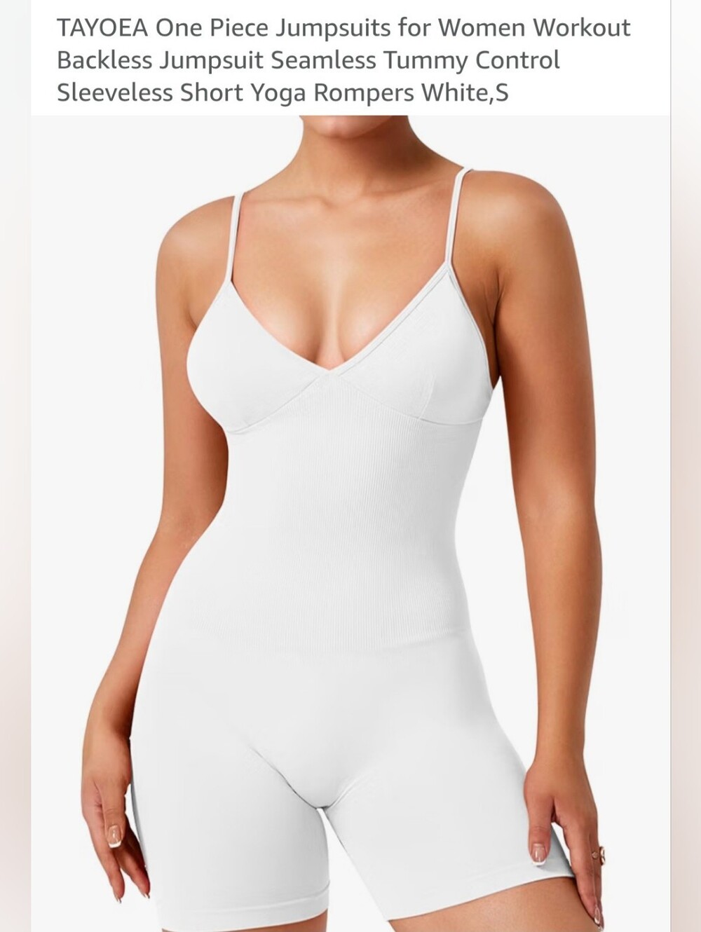 White One-Piece Seamless Jumpsuit Bodysuit